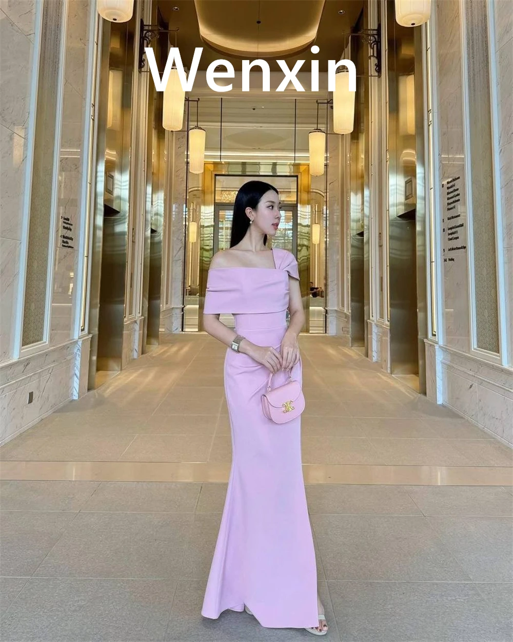 Robe de soirée en Jersey rose Simple personnalisée, asymétrique épaule dénudée, sans manches, robes de soirée à la mode pour occasions spéciales