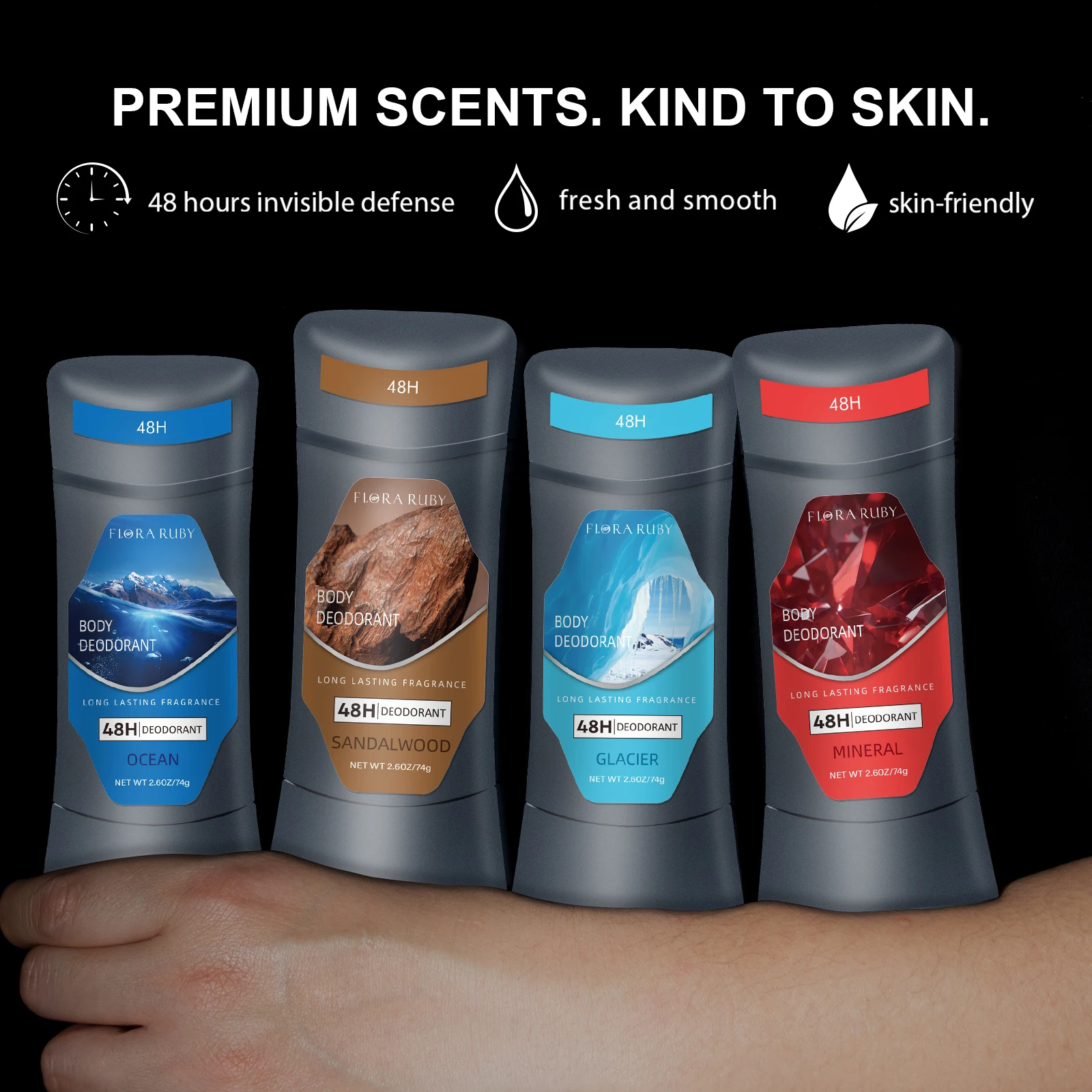 Rimozione degli odori del corpo per gli uomini Deodorante antitraspirante Stick Ascelle in alluminio Smettere di sudore Cura Sport duraturo Rinfrescante 74 g/2.6 OZ