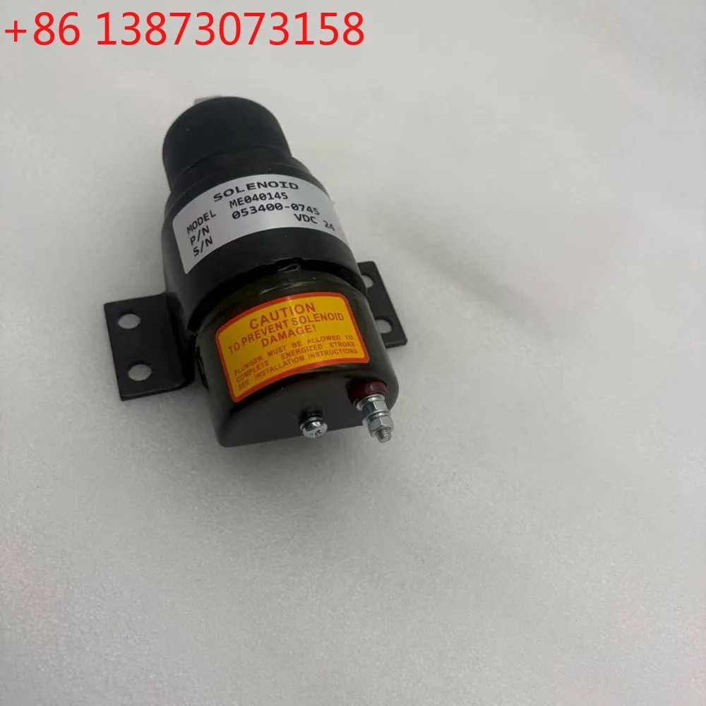 Fuel Stop Shutoff Solenoid Valve ME040145 053400-0745 24V For Kato HD250 HD400 HD800 Excavator Flameout Solenoid Valve