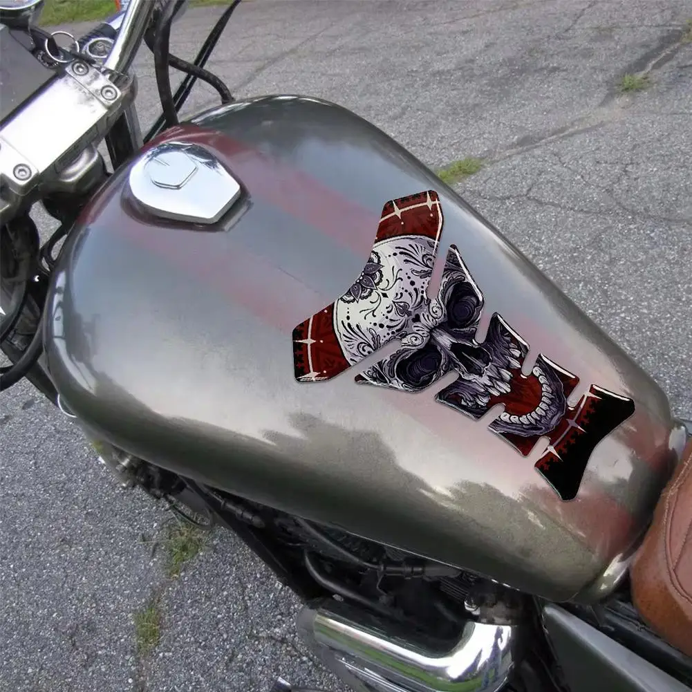 

3d наклейка с черепом мотоцикла, наклейка, защита топливной колодки, ретро декоративная для аксессуаров F1m2