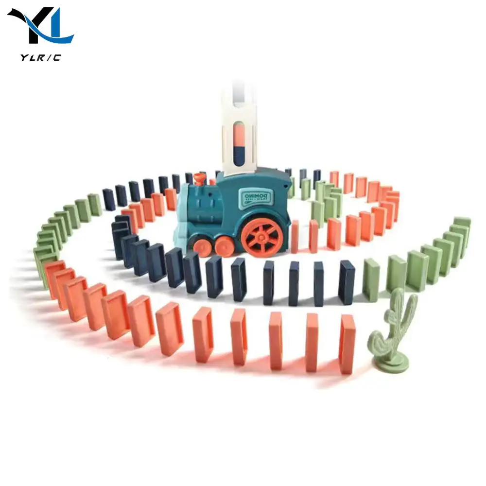 Automatic Laying Domino Games Train Toys Multifunction Fun Train Stacking Dominoes Toys Colorful Dominoes Blocks Puzzle Toys