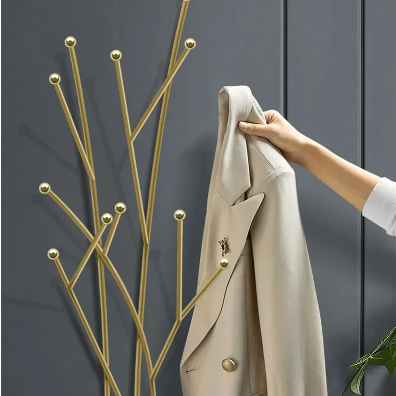 Light Luxury Porch Coat Rack Creative Bathroom Wall Hanging Towel Hook Simple Living Room Bedroom Clothes Hanger Organizer