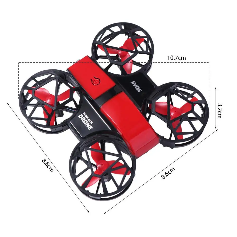 Flying Mini Remote Control Aircraft with Light Rechargeable Rotation Remote Control Drone 360° Rotation Portable