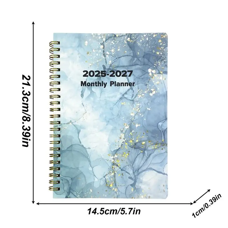 3-Jahres-Kalender 2025–2027, Monatsplaner, tägliches Notizbuch, Studentenplaner, Planer 2025–2027, täglicher Organizer für Aktivitäten und Veranstaltungen