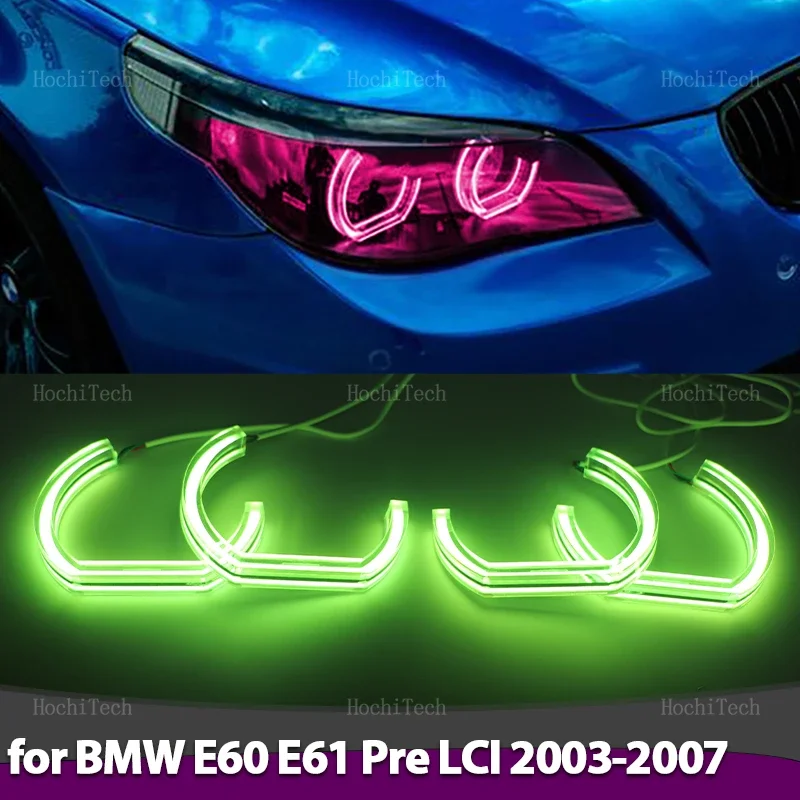 

Плавное DRL разноцветное кольцо с лампочкой в стиле DTM со светодиодной подсветкой Angel Eyes и указателем поворота для BMW E60 E61 Pre LCI 2003-2007