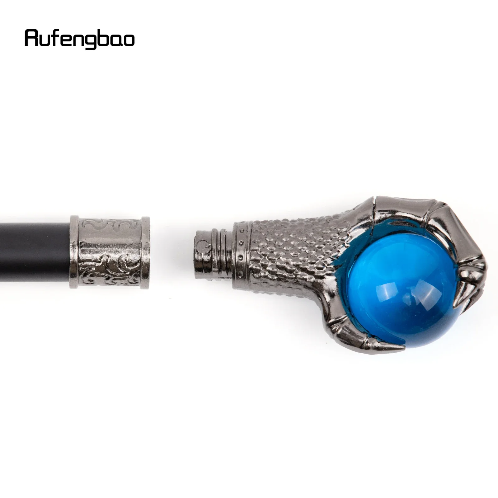 Garra de dragão agarrar bola de vidro azul prata única articulação bengala decorativa festa elegante cana halloween crosier 93cm