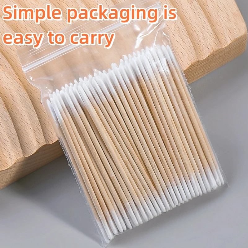 100/300 Pcs Disposable Ultra-small Cotton Swab Brush Lint Free Micro Wood Makeup Brushes Eyelash Extension Glue Removing Tools