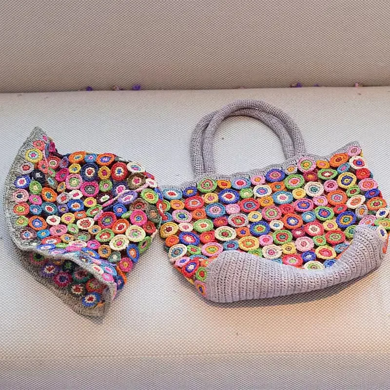 اللون المنسوجة يدويا قبعة دلو جوفاء المرأة الصيف السفر واقية من الشمس قناع حوض قبعة قبعة الوجه تنوعا