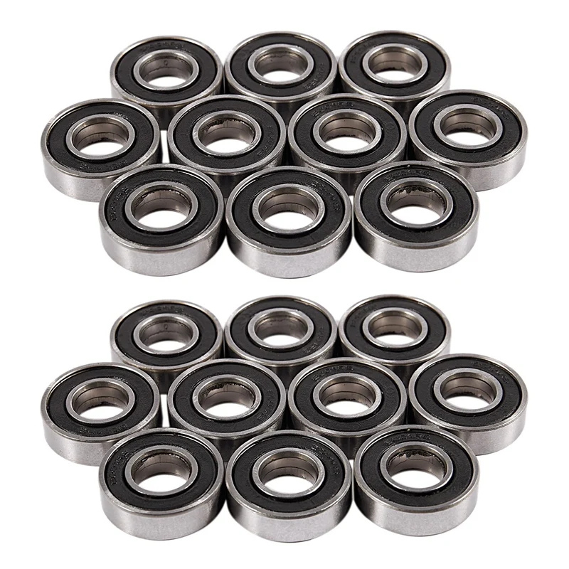 

6001RS Deep Groove Ball Bearing 28 X 12 X 8 Mm 20 Pieces, Silver & Black