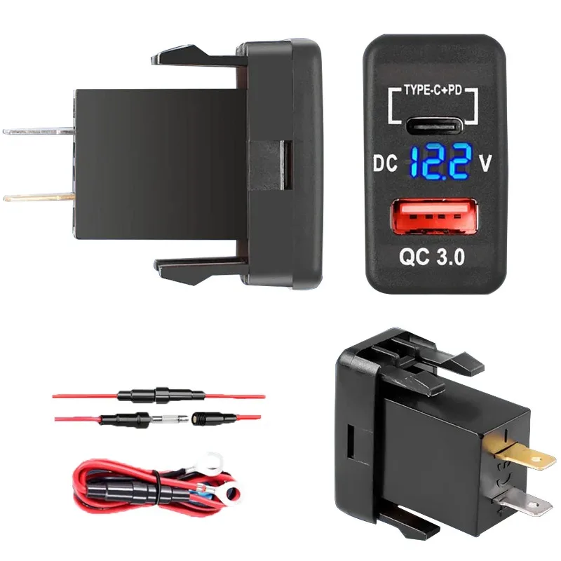 

Автомобильное зарядное устройство PD3.0+QC для автомобилей Toyota, комплект модернизации OEM Plug-and-Play с мониторингом напряжения, бесшовная интеграция приборной панели