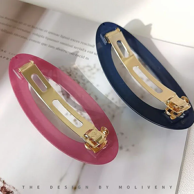 Large Oval Hair Claw For Women Simple Geometric Solid Color Hair Clip Girls Non-Slip Ponytail Holder Hair Accessories