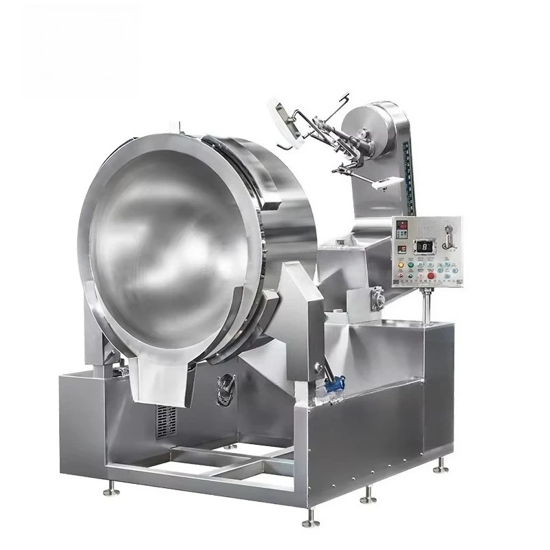 Industrial Tilting  Kettle with Stirring Food Grade  Sauce Frying Cooking Mixer Machine for Curry Paste