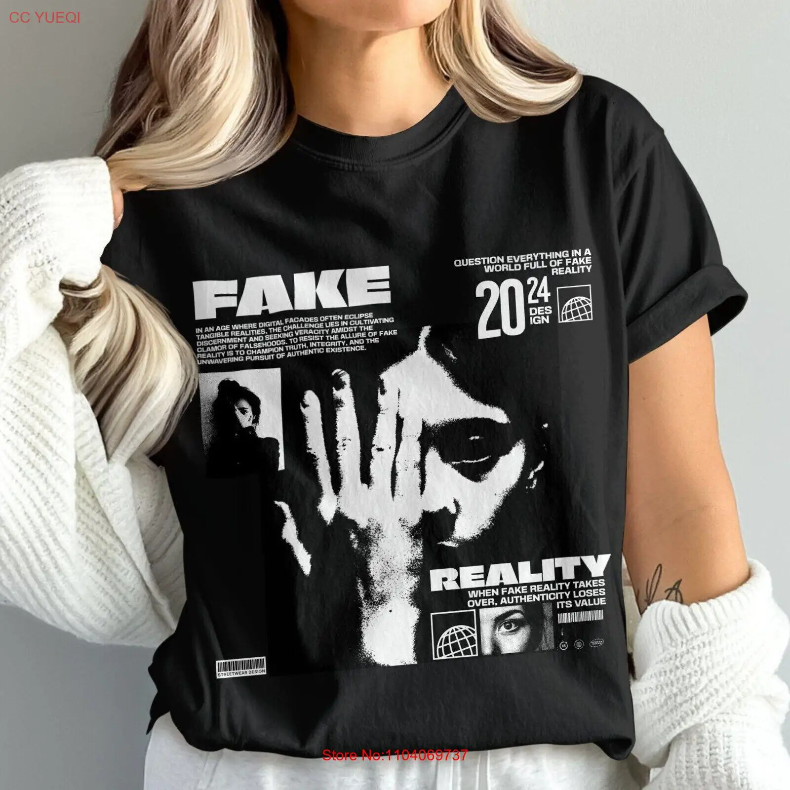 Edgy Graphic Tee, Urban Style Casual T-Shirt, Unique Streetwear Design, Contempo