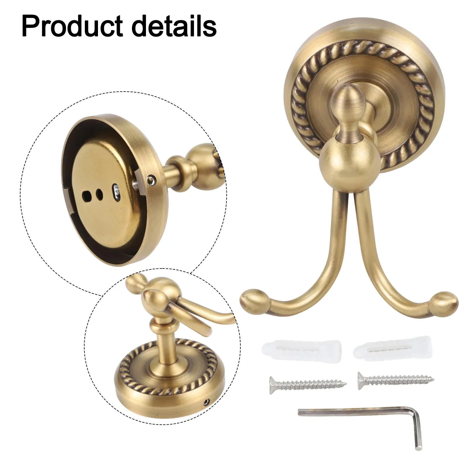 

Antique Wall Accessory Bathroom Wall Hook Antique Design Easy To Install Lightweight Construction Made Of Brass For Bedroom
