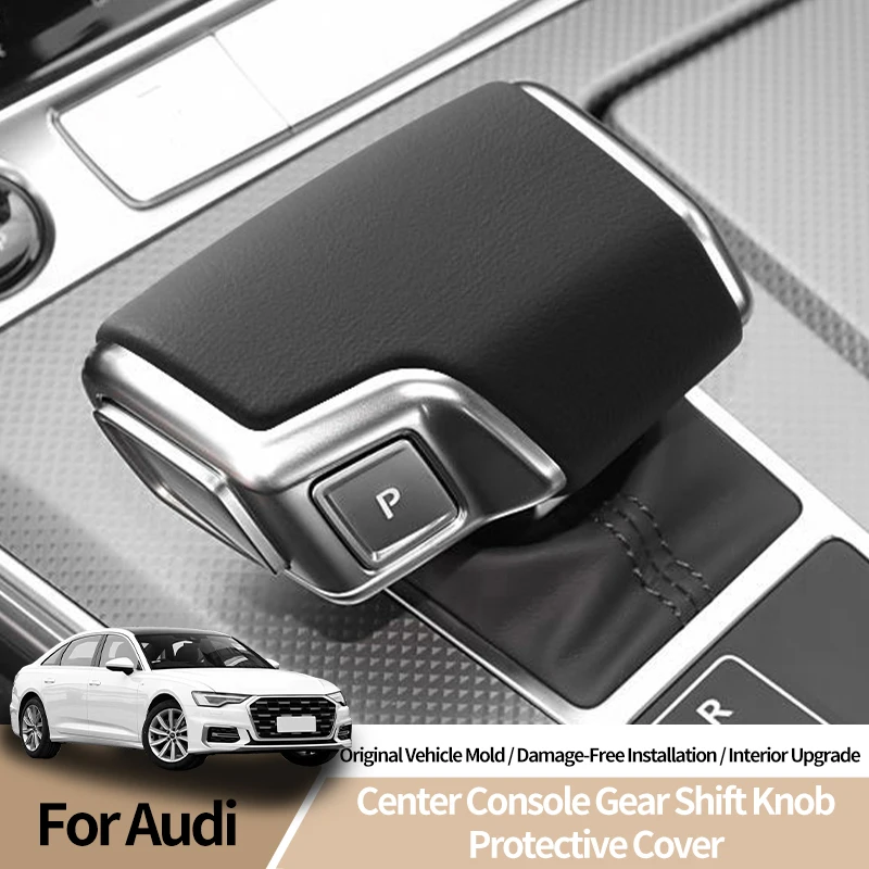 

For Audi C8 A6L A7 Q7 A8/Q8 Original Leather Gear Shift Knob Cover Lever Shifter Boot Anti Scratch Car Interior Accessory StyleA