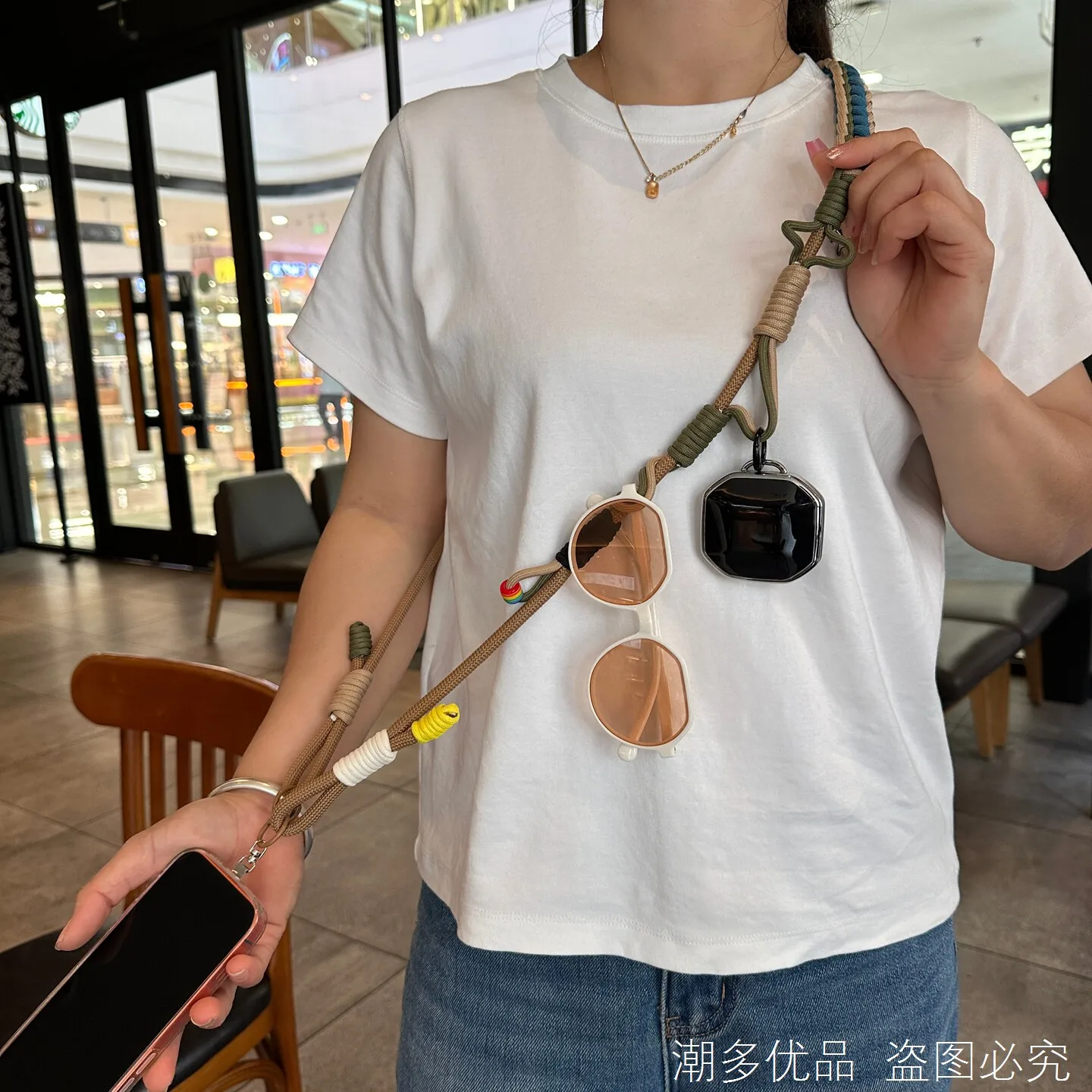Handmade Multi-Purpose Mobile Phone Lanyard Woven Crossbody Shoulder Strap Strong Adjustable Outdoor Anti-Lost Travel