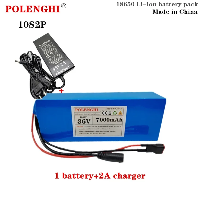 POLENGHI XT-60/T plug 10S2P 36V 7000mAh 18650 rechargeable lithium-ion battery pack with built-in BMS circuit protection board