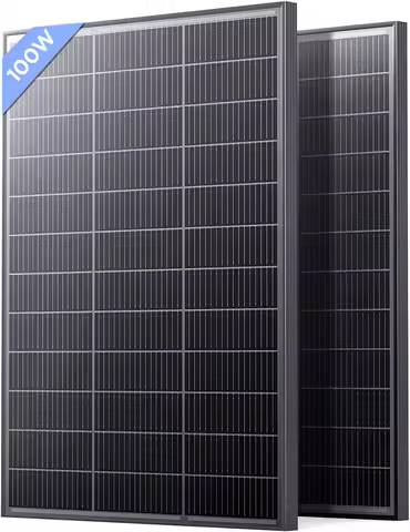 200W Solar Panel Set, 2x100W High Efficiency Monocrystalline for RV, Van, Marine &amp; Off-Grid Systems
