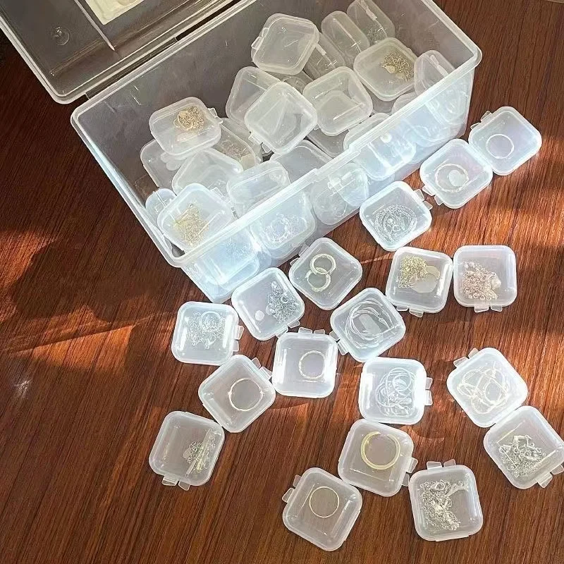Empty Mini Clear Plastic Organizer Storage Box Containers  for Jewelry Beads Small Crafts Items Multipurpose Storage Accessories