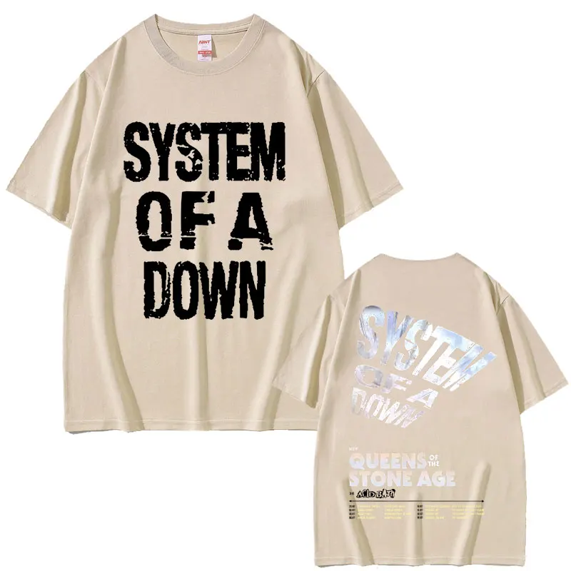 Limited System of A Down Tour 2026 T-shirt Men Women Rock Vintage Oversized T Shirts Men's Casual Cotton Short Sleeve T-shirts
