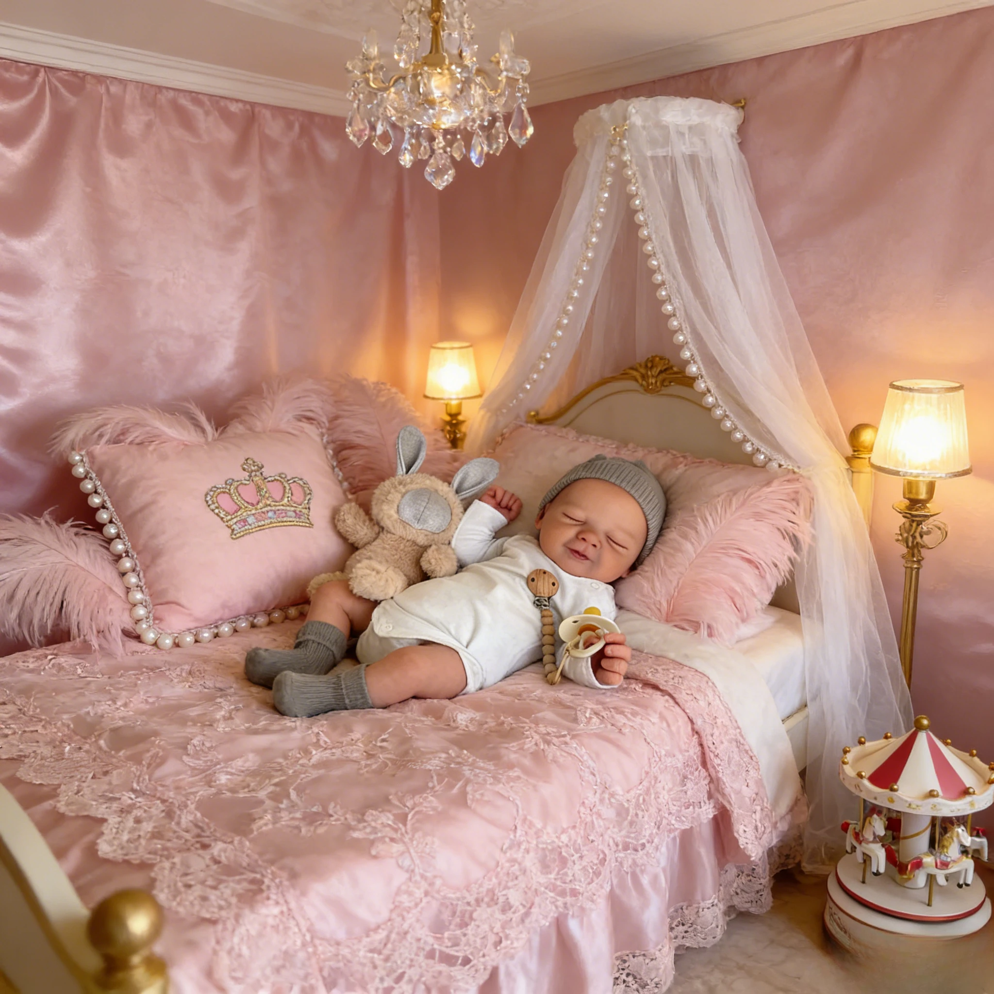 Bambola rinata addormentata Romy realistica da 18 pollici pre dipinta, pelle morbida 3D, capelli disegnati a mano