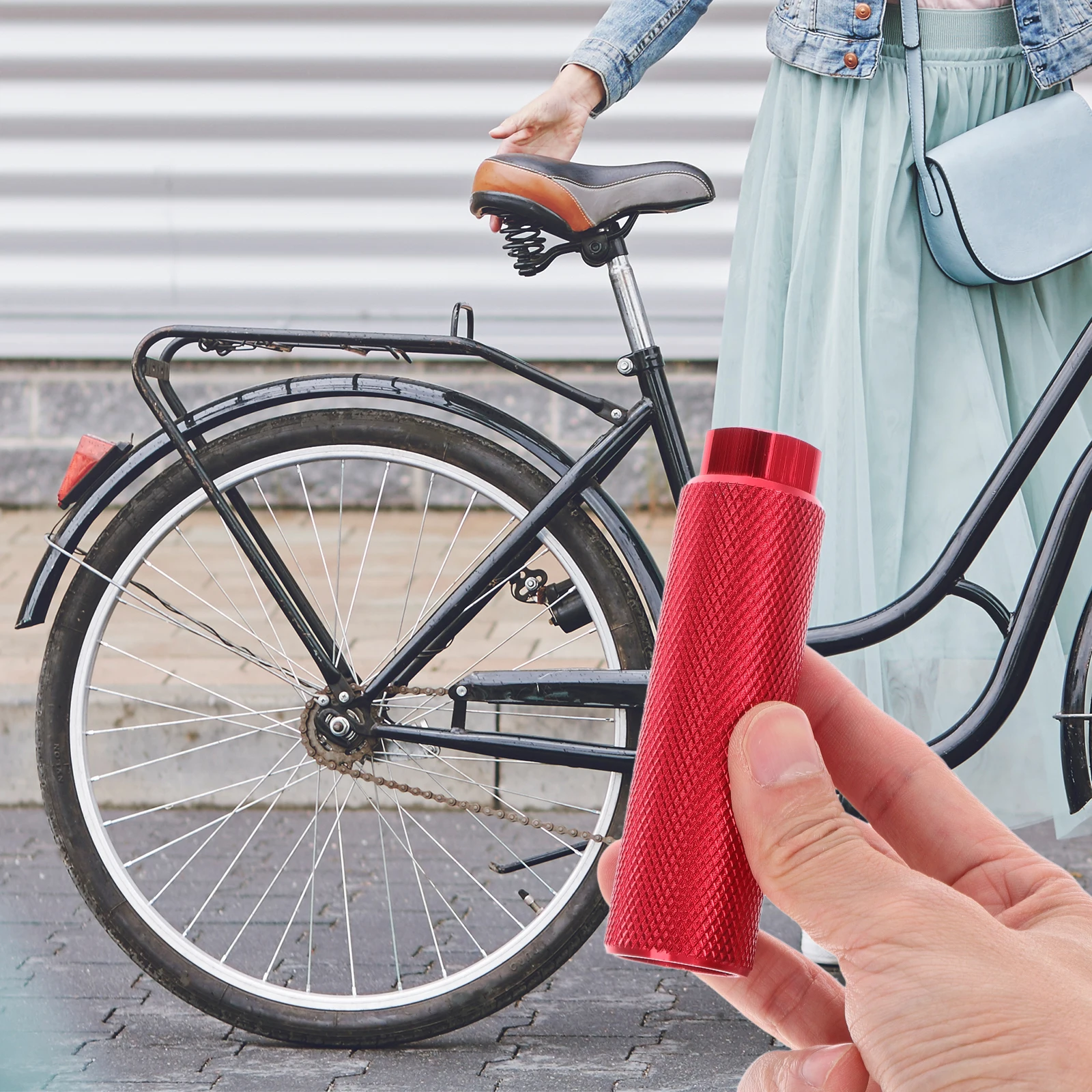 

2pcs Bicycle Aluminum Bike Foot Pegs Compact Wear resistant Red Universal Bike Accessories Mountain Parts Pegs