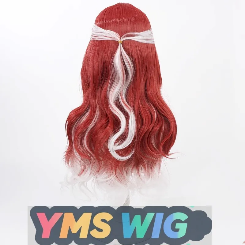 【YMS PRUIK】Virtual VTuber Streamer Saotome Beili Cosplay Pruik Berry Rood Met Witte Hoogtepunten