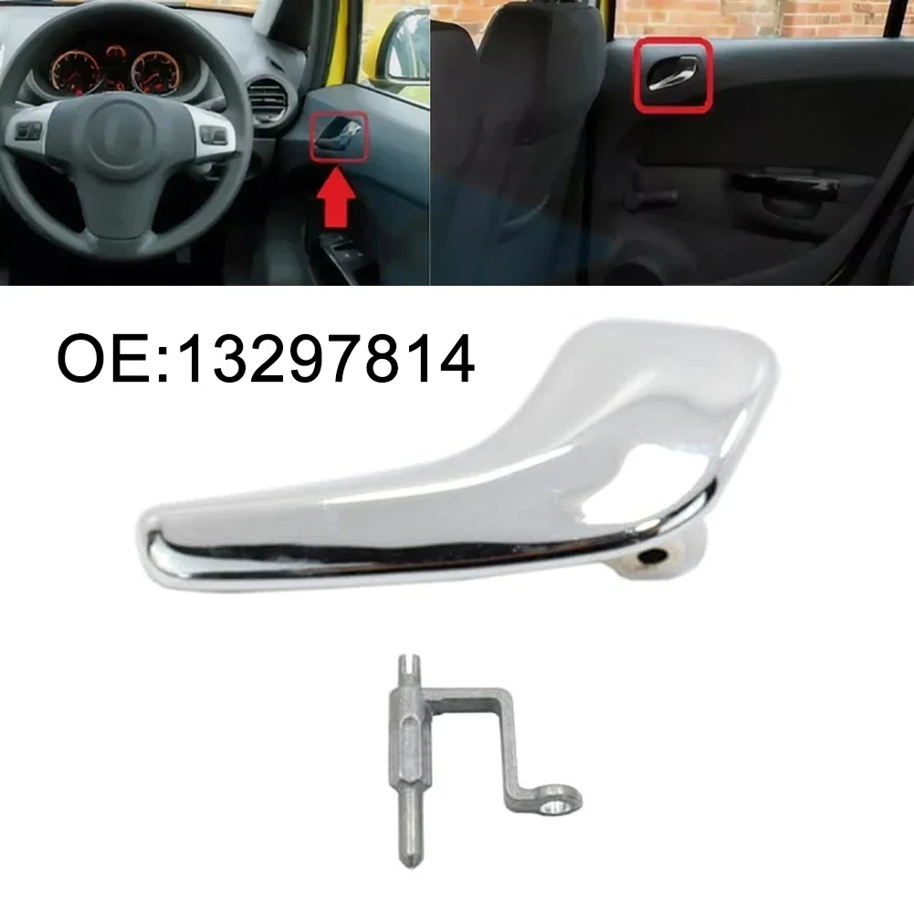 13297814 Chrome Interior Door Handle Driver Side Left For Vauxhall O/pel Corsa D 2006-2014 OEM Replacement Part