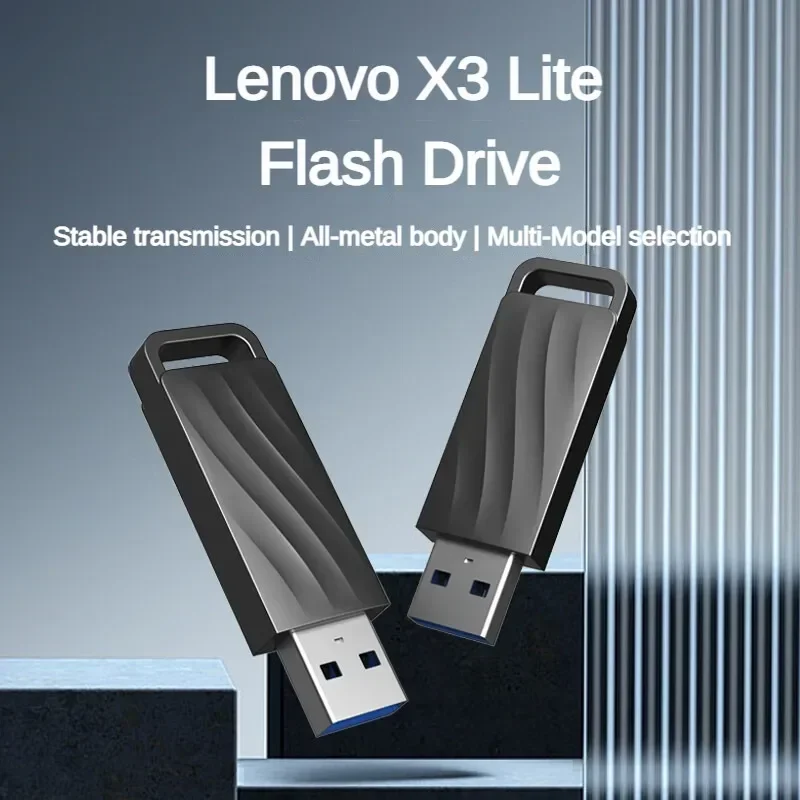 Lenovo-大容量USBフラッシュドライブ,金属,オフィスボード,高速読み取りおよび書き込み,256GB, USB 3.0,x3 lite