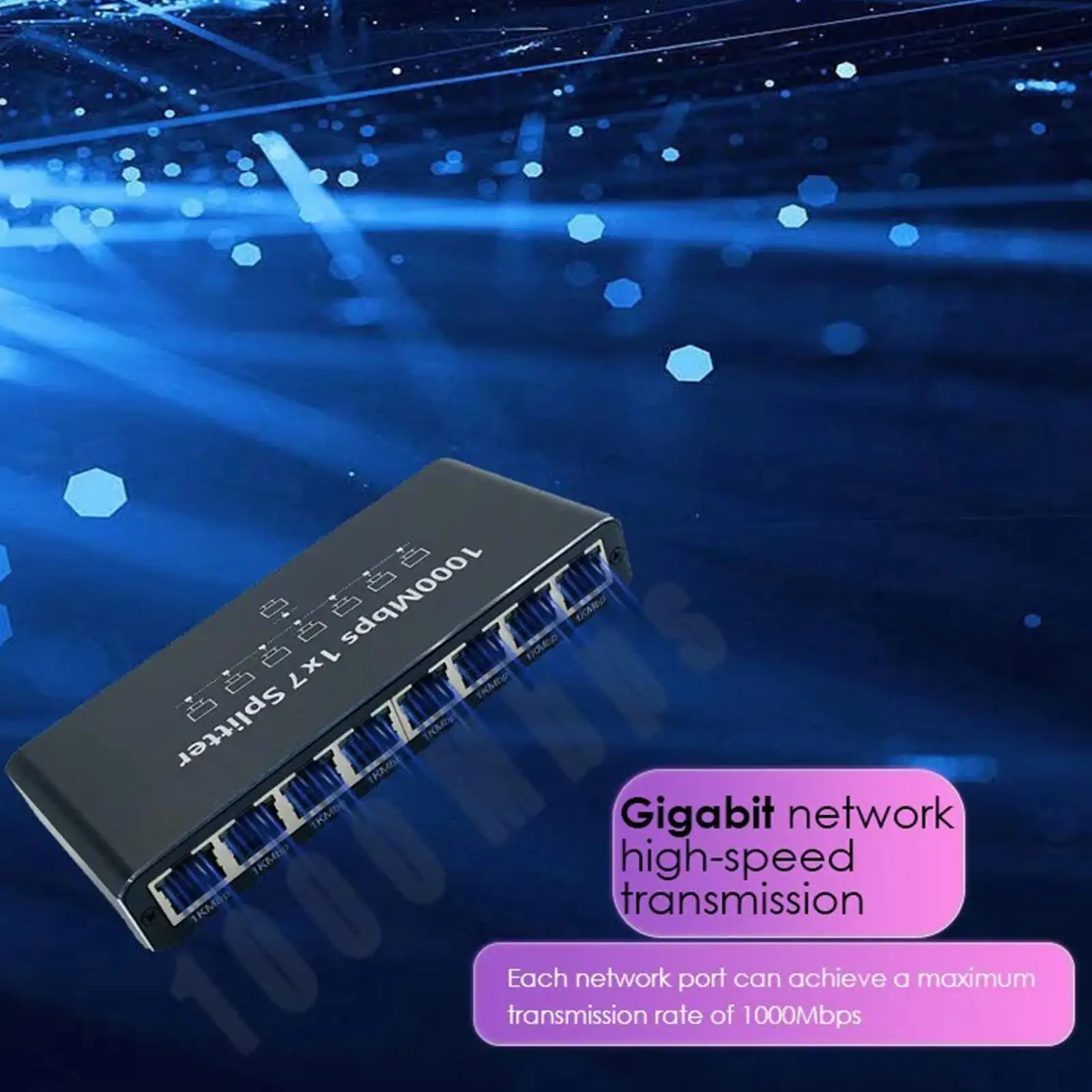 Интернет-сплиттер, 8-портовый сетевой разветвитель, адаптер 1000 Мбит/с, портативный удлинитель Plug and Play для настольной потоковой передачи на стене дома