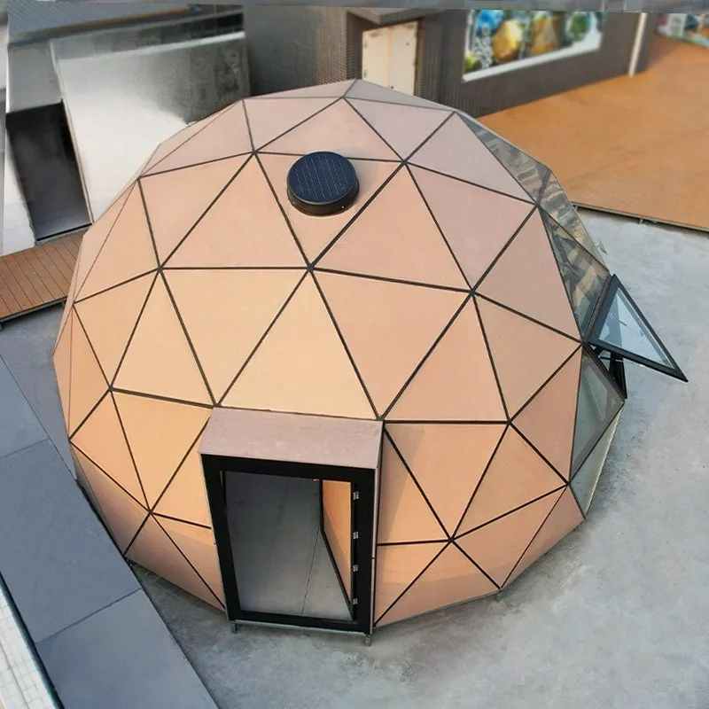 6 meters outdoor wood-colored glass star room B & B thermal insulation spherical tent