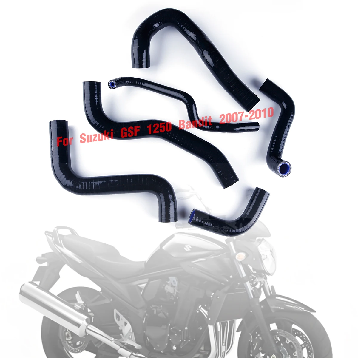 

6Pcs Black For 2007-2010 Suzuki GSF 1250 Bandit Motorcycle Silicone Radiator Coolant Hose Kit 2008 2009