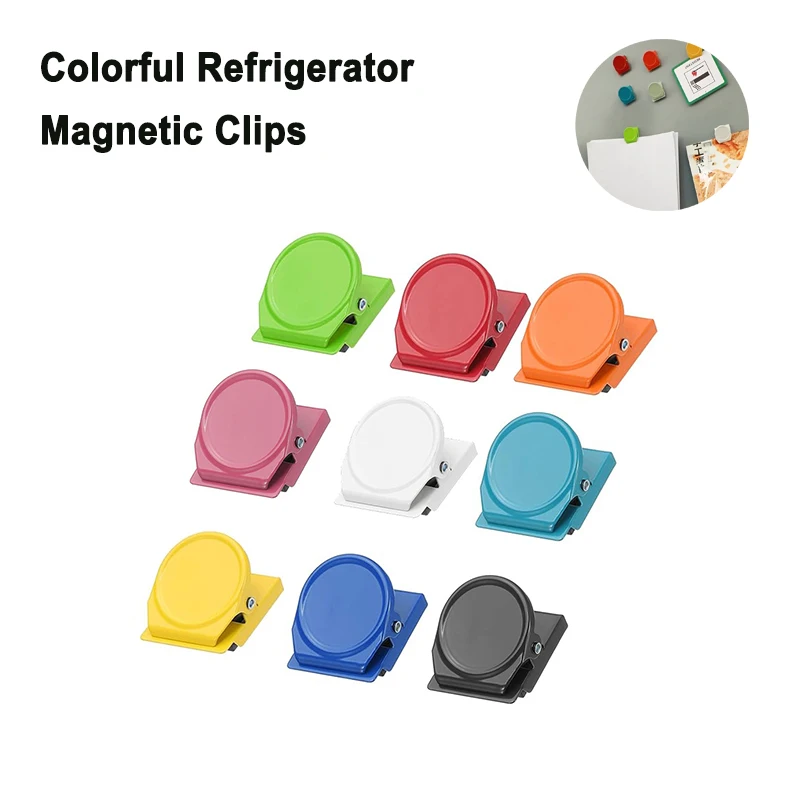 Refrigerator Magnetic Clips Colorful Mini Nagnet Clamp Round Photo Decoration Clips for Home Office