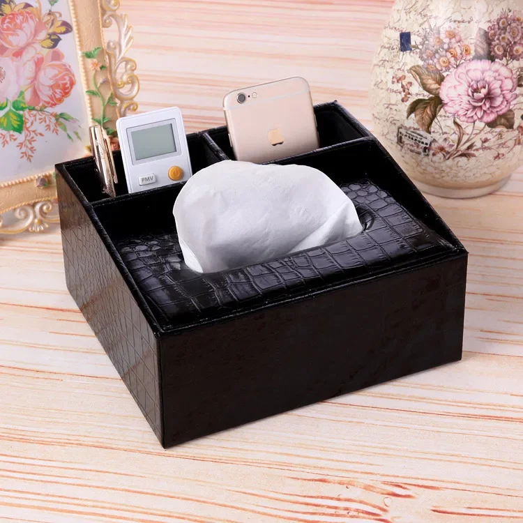Leather Tissue Box, Multifunctional Paper Drawer, Living Room Drawer, Coffee Table Remote Control Storage Box