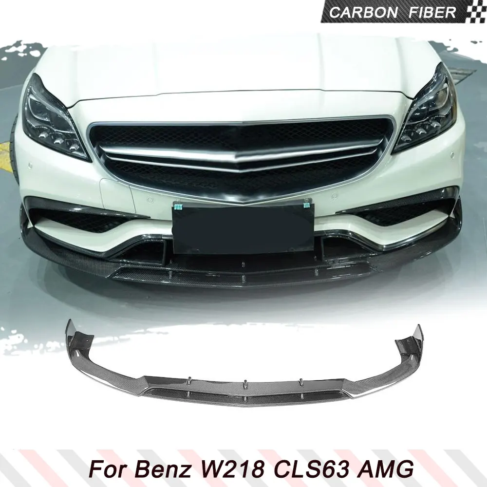 

Carbon Fiber Car Front Bumper Lip Splitters for Mercedes-Benz W218 CLS63 AMG S Sedan 4-Door 2015 - 2017 Splitters FRP Black