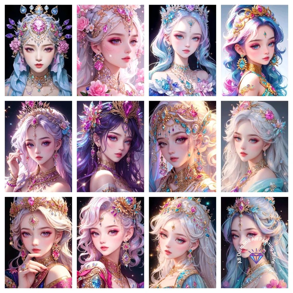 

New Girl AB Diamond Painting Kit Square Round Diamond 5D DIY Mosaic Cross Embroidery Handmade Art Exquisite Gift Home Decor