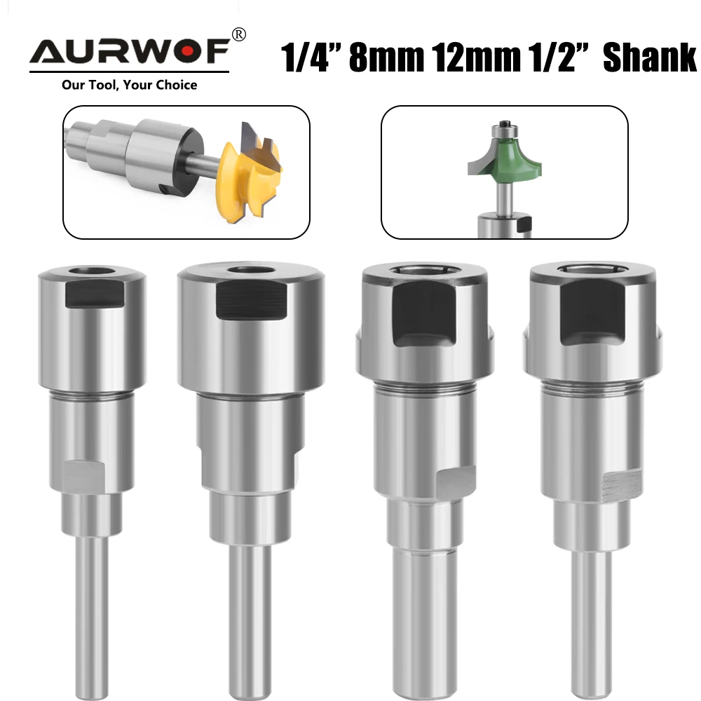 

AURWOF 1 шт. 1/4 дюйма 8 мм 12 мм 1/2 дюйма хвостовик маршрутизатора Удлинительный стержень Цанга удлинитель для гравировального Станка фреза для дерева MC04005