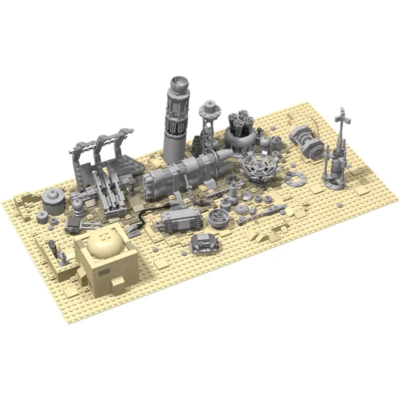933 pièces MOC Tatooine Mos Eisley Junkyard étoile modèle blocs de construction cadeaux de noël Architecture assembler bricolage brique créative