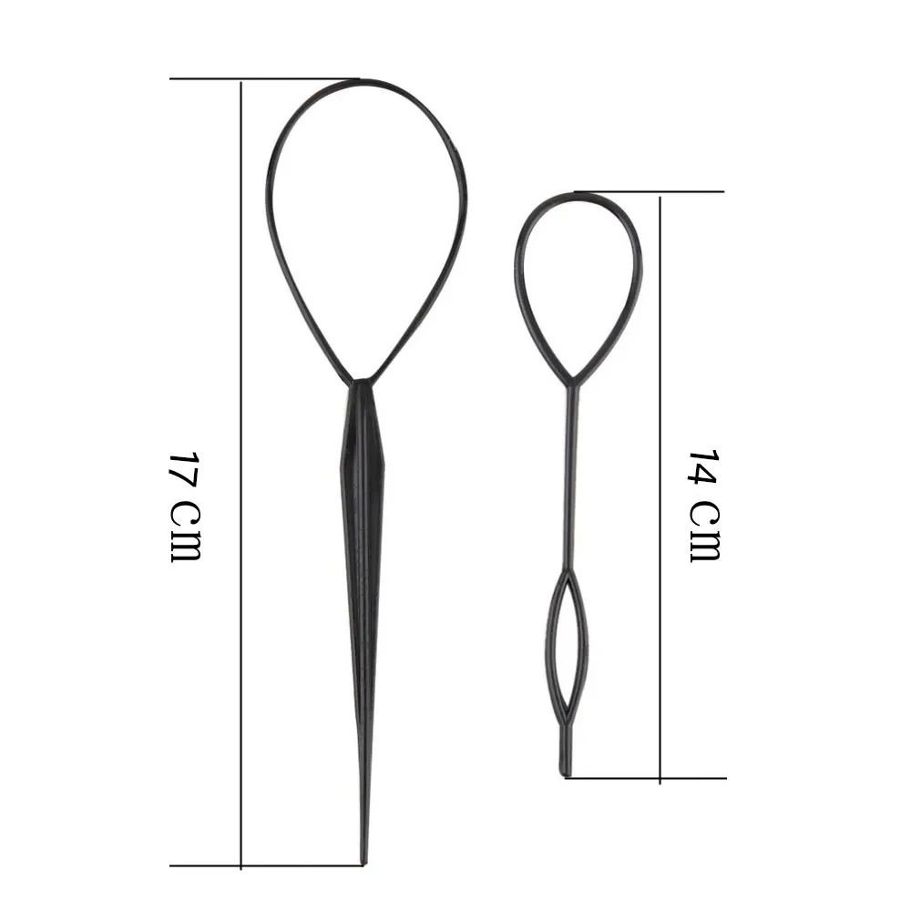 2 قطعة/S و ذيل حصان الخالق حلقة بلاستيكية الأسود المهر Topsy الذيل كليب إكسسوارات الشعر تجديل صانع أداة التصميم للنساء الفتيات