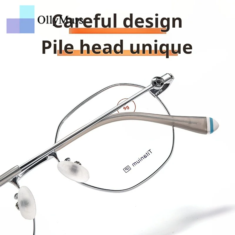 OLLYMURS خفيفة 9 جرام سبائك التيتانيوم المراهقين صبي وفتاة طالب نظارات ريترو البصرية وصفة طبية النظارات الإطار T1018F