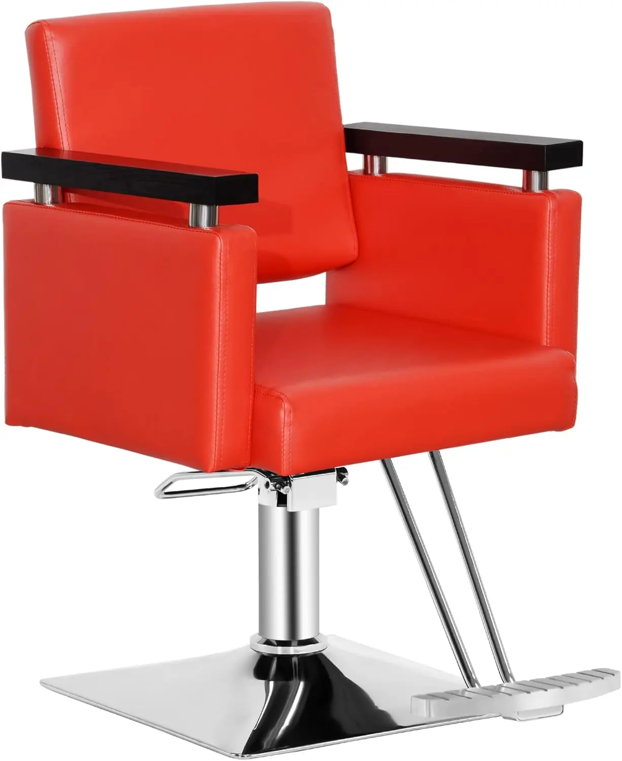 BarberPub-silla giratoria clásica hidráulica para peluquería, equipo de salón de belleza, Spa, champú, color rojo, 8803