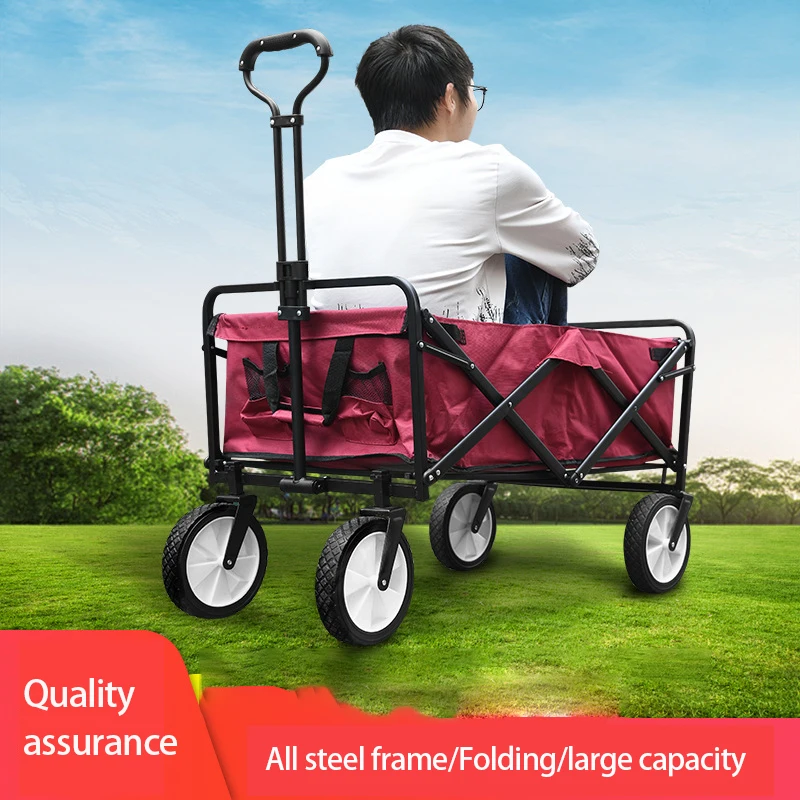 Car folding luggage cart Outdoor camper car Portable camping trailer Folding shopping cart Camp car trailer picnic cart