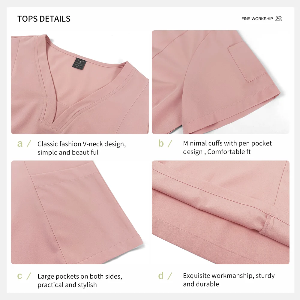 Verpleegster Medisch Uniform Sneldrogend Dierenverzorging Werkkleding Arts Scrubs Sets Operatiekamer Chirurgische Toga Korte mouw Elastische broek