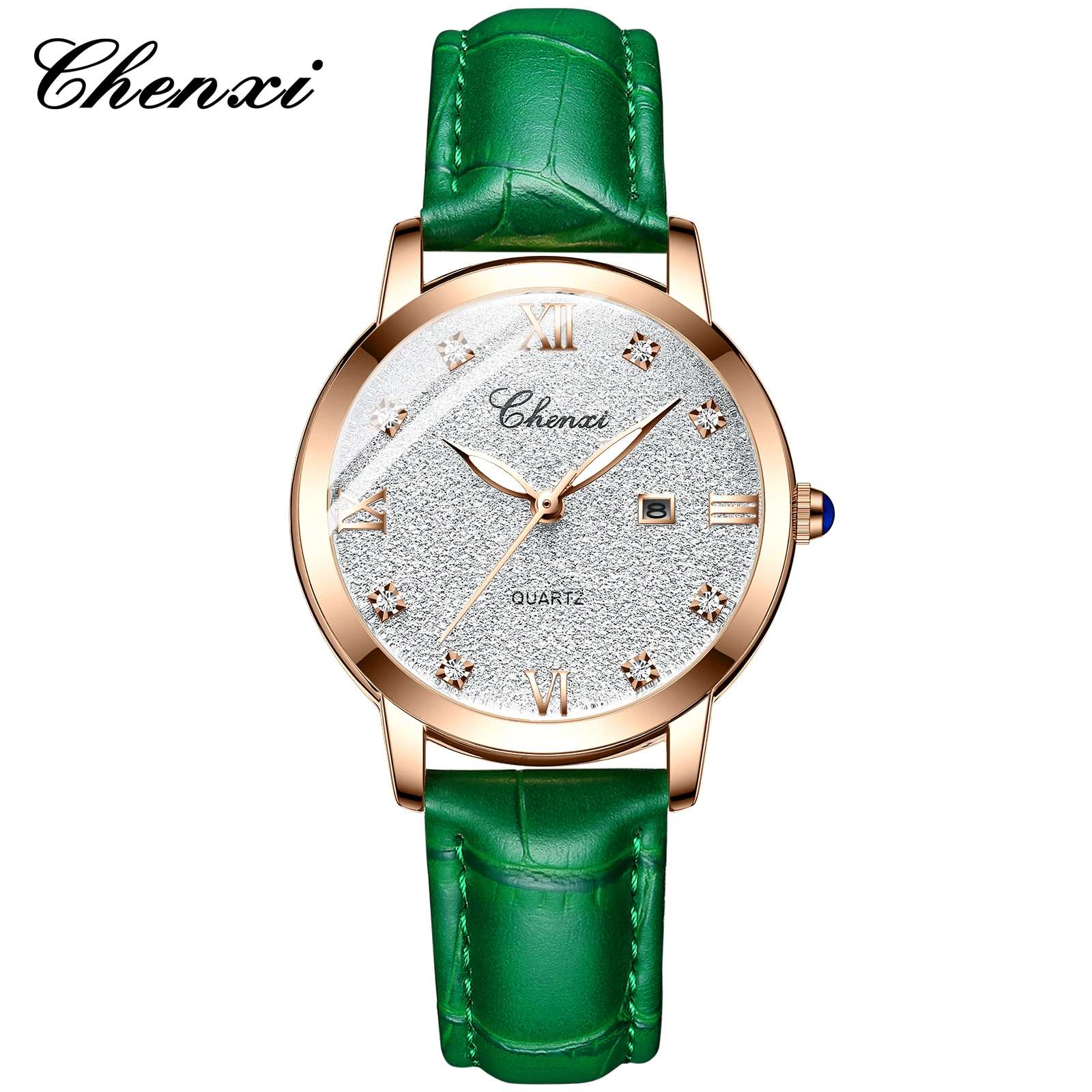 CHENXI 302 reloj de cuarzo con esfera de estrella de alta calidad de lujo, correa de cuero de moda, relojes de pulsera para mujer, reloj para mujer