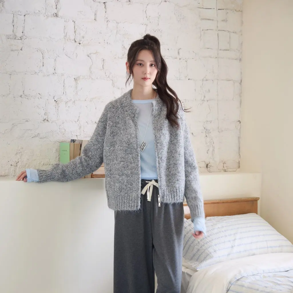 

Women's Wool Blend Knitted Thickened Warm Sweater Coat High Collar Round Neck Loose Fit Autumn Winter Fashion Outerwear