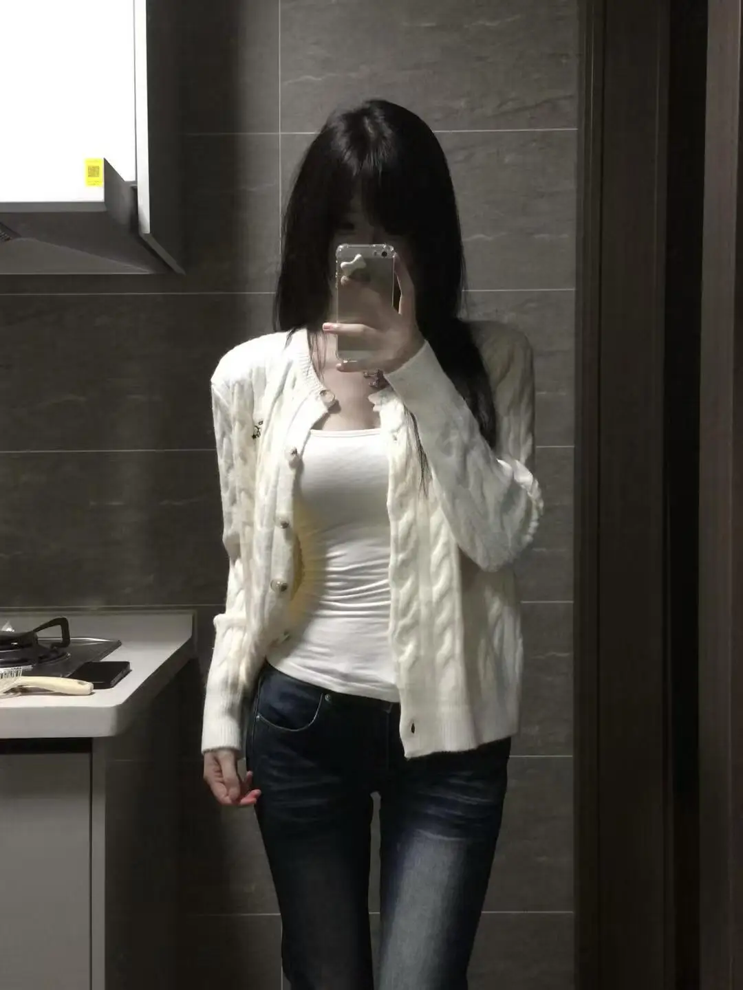 

Retro American Miu Knitted Twisted Sweater Coat Women's ort Soft Cozy Autumn Top round Ne Long Sve Single Button Closure