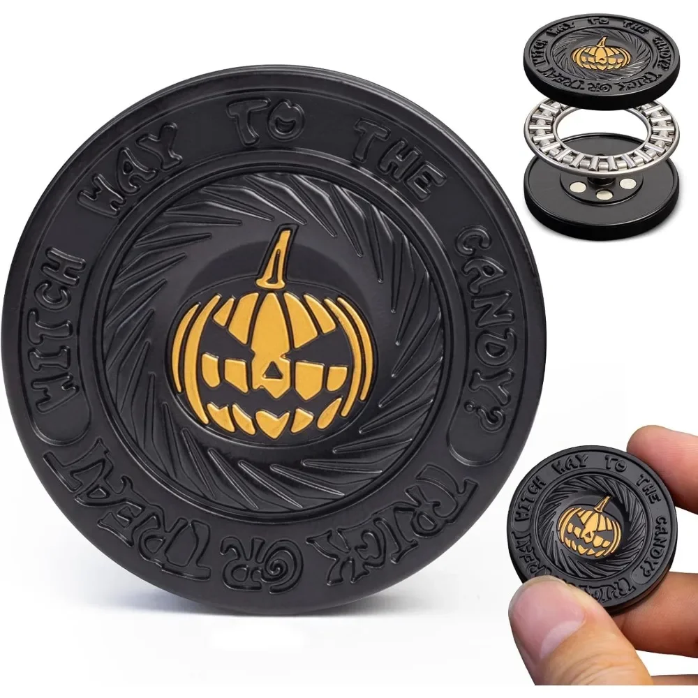 Adults Metal Pumpkin fidget Coin Twirling Relieve Stress fidget Slider for Tension EDC Clicker Metal Fidget Toy