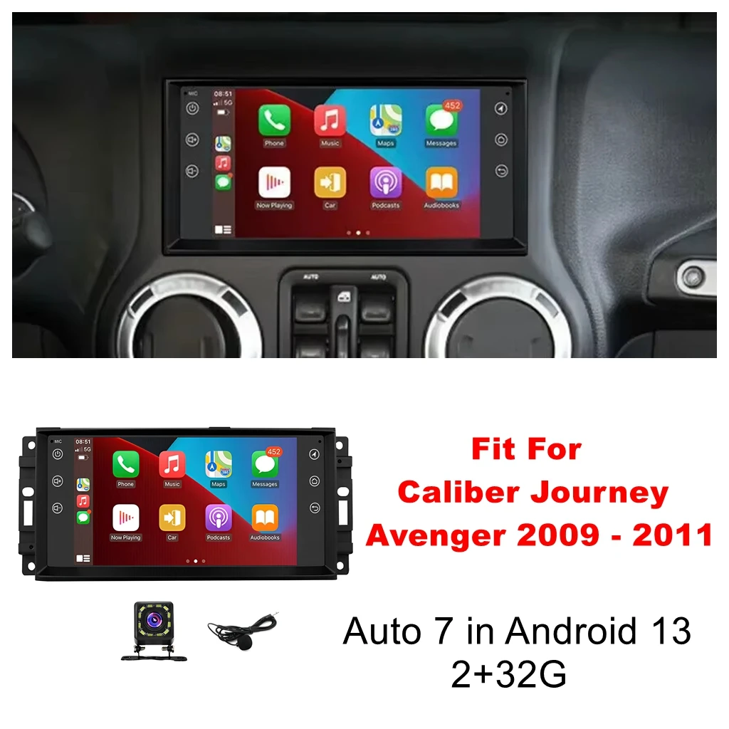 

Универсальный 7-дюймовый сенсорный экран IPS для Chrysler для Jeep 2 + 32G, автомобильная стереосистема с Carplay Android Auto, Wi-Fi, GPS, зеркальная связь, Bluetooth