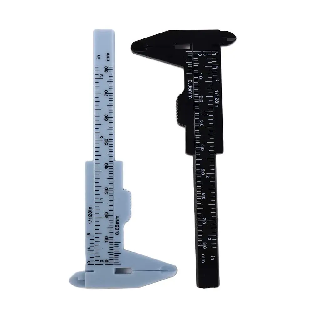 Plastic 80mm Sliding Design Makeup Tools Professional Thrush Artifact Measurement Tools Vernier Caliper Eyebrow Measuring Ruler