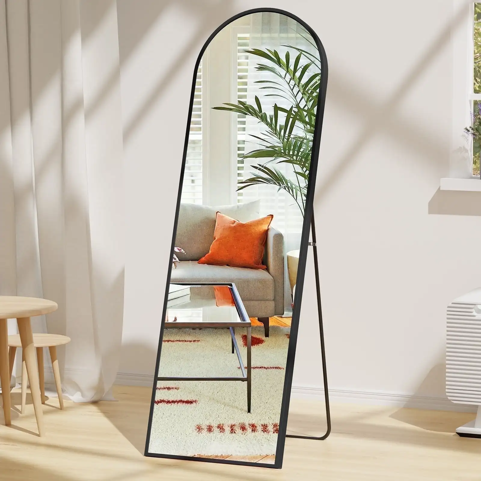 

Arched Full Length Mirror 59"x16" Full Body Mirror Rectangle Free Standing Wall Mounted Leaning Hanging Floor Mirrors, Black